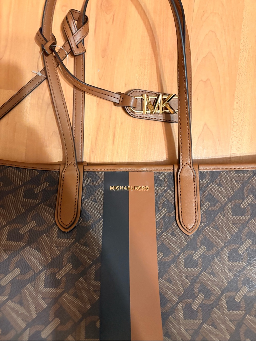 NWT Michael Kors Eliza Large East West Open Tote Bag - Brown/ Luggage - Picture 11 of 16